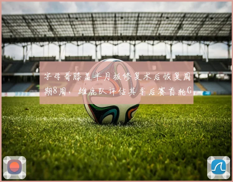 字母哥膝盖半月板修复术后恢复周期8周,雄鹿队评估其季后赛首轮G3复出